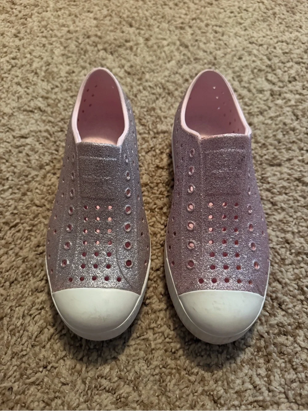 Native Rose Gold sparkle slip on shoe J3 Girls